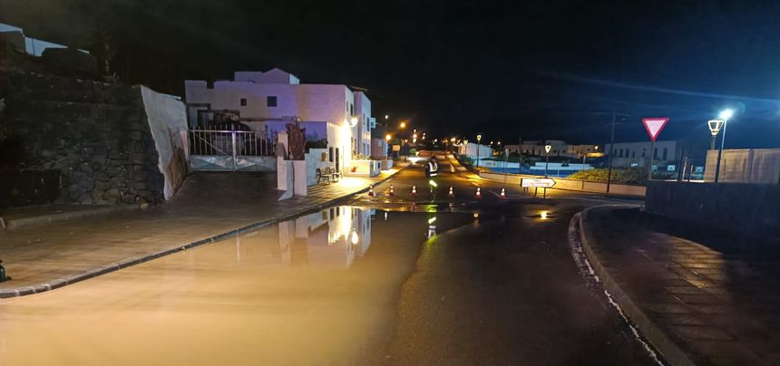 La zona del pueblo de Mancha Blanca donde se inundó la vivienda