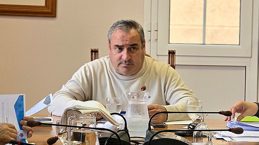 Ángel Vázquez durante el encuentro de este miércoles.