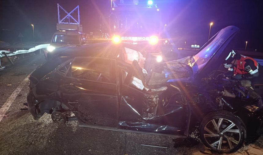 Estado en el que quedó el coche accidentado.