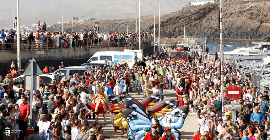 Imagen de la celebración de la llegada de los Reyes Magos a Puerto del Carmen.