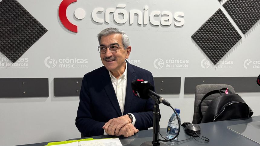 El presidente de Nueva Canarias durante la entrevista que mantuvo con el periodista Alfonso Canales