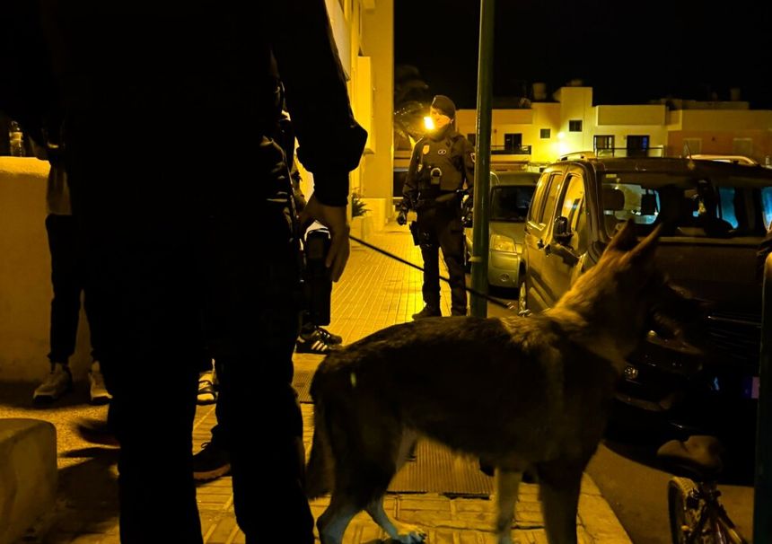 La perra de la unidad canina que tiene un olfato increíble para la detección de sustancias estupefacientes en cualquier circunstancia.