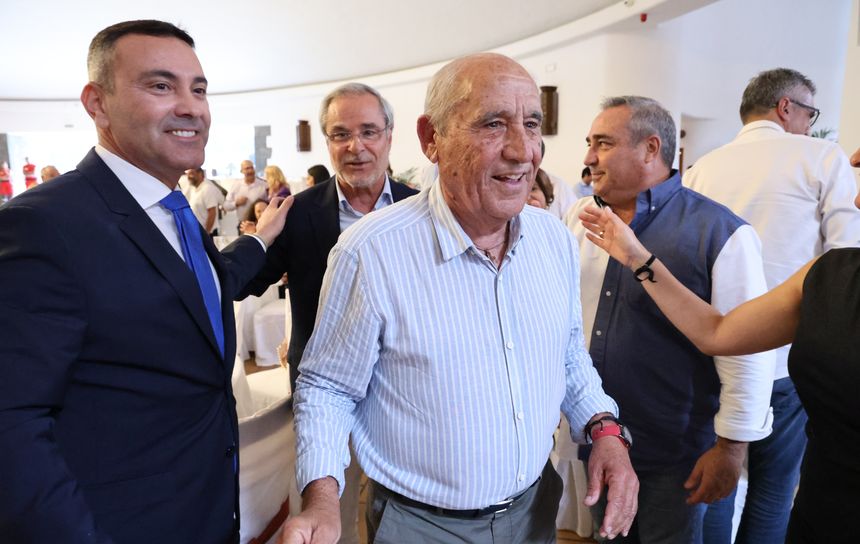 Betancort junto a Dimas Martín y Juan C Becerra y Ángel Vázquez