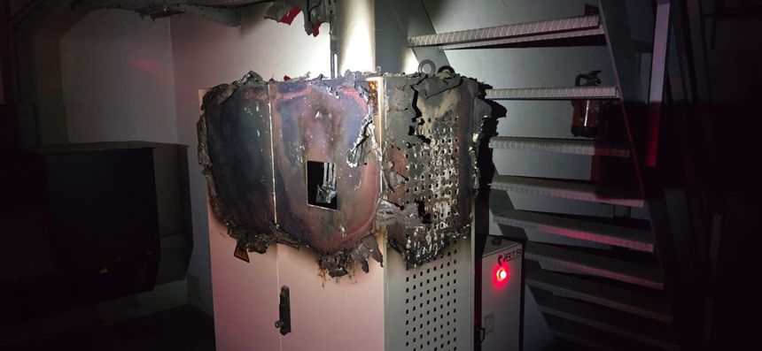 Así quedó el aparato tras el incendio