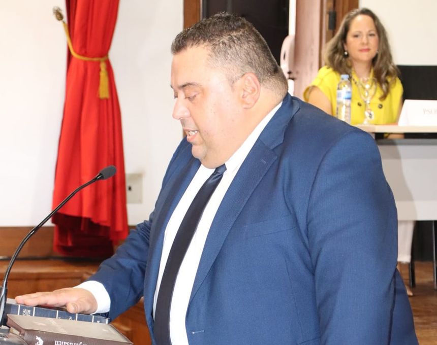 Guayo Rodríguez el día de su toma de posesión como concejal