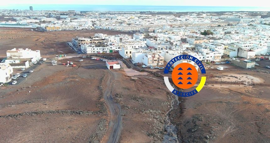 Imagen de los barrancos que inundan Arrecife
