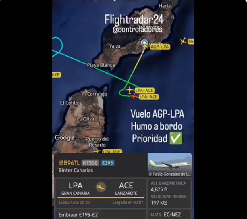 Imagen de la actividad de la zona del perfil de X de Controladores Aéreos.