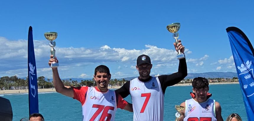 Los tres primeros clasificados en la prueba de Rallyjet