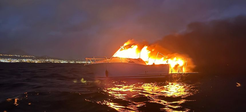 Imagen de EMERLAN del momento en el que se produjo el incendio