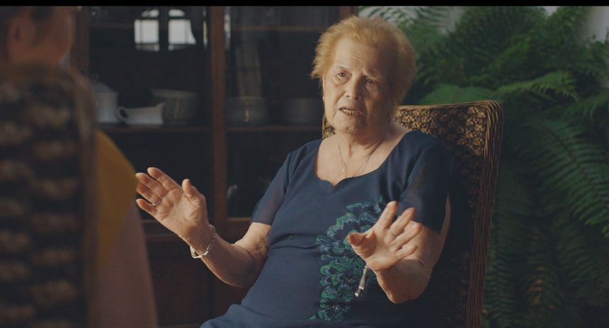 Imagen de Carmen durante la grabación del programa de televisión.