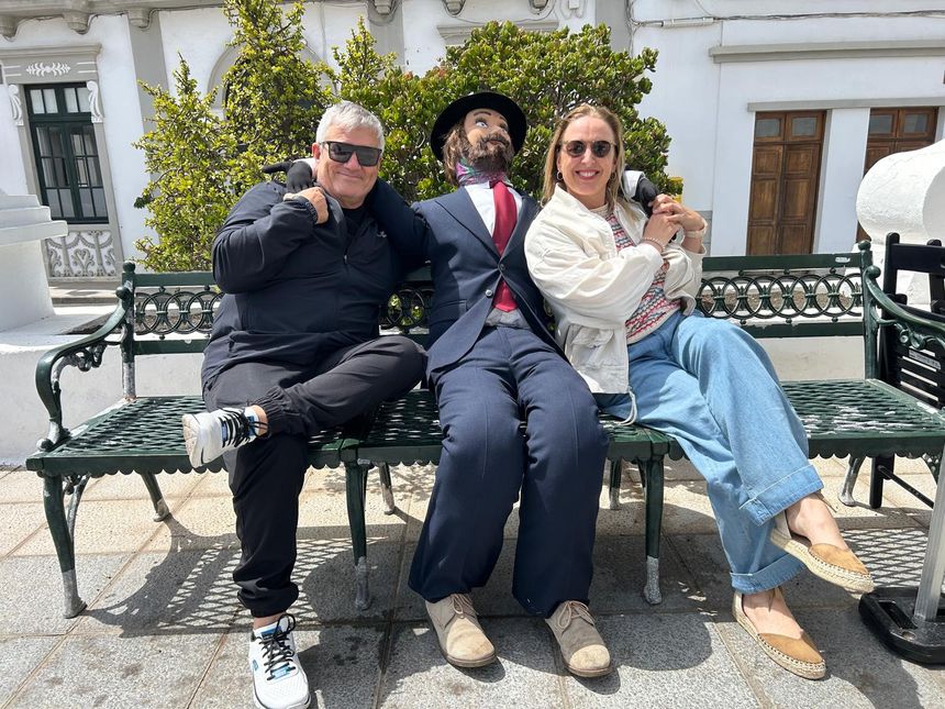Chalo Frías, Facundo y Laura San José.
