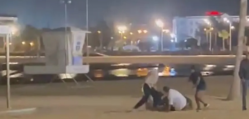 Momento de la agresión del pasado sábado.