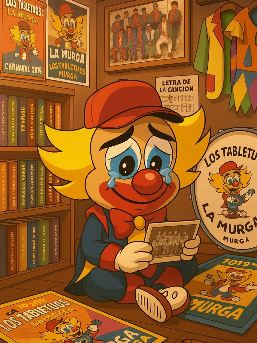 Imagen del payaso de los Tabletuos adjunta al comunicado de la murga.