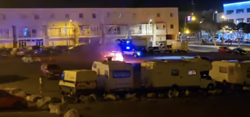 Vehicle Catches Fire in Valterra, Arrecife, No Injuries Reported
