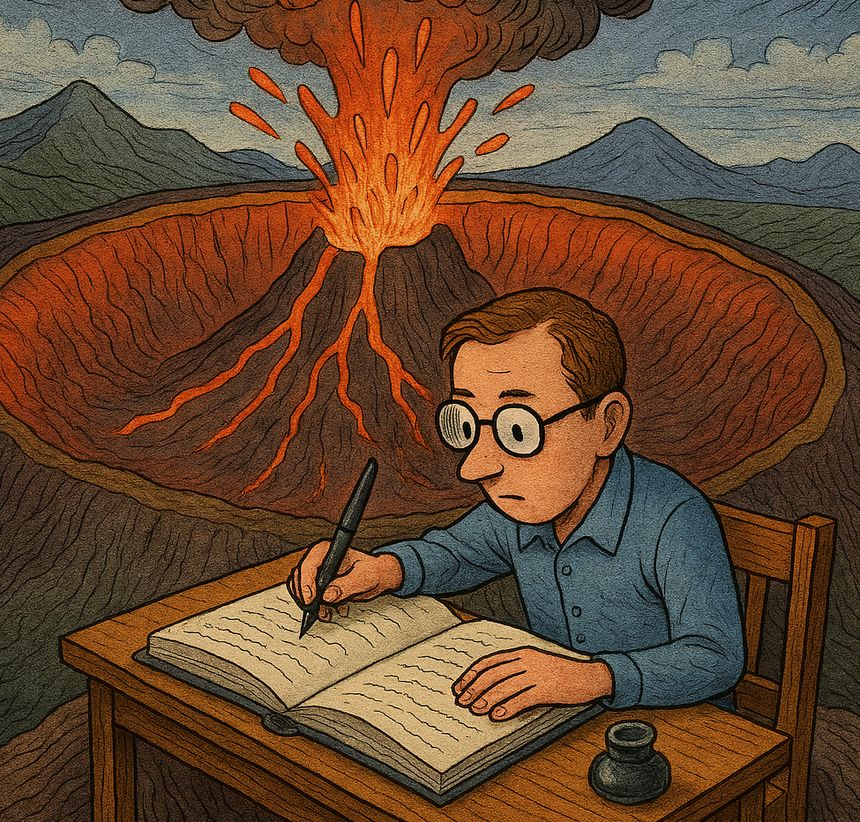 Escribiendo desde un volcan