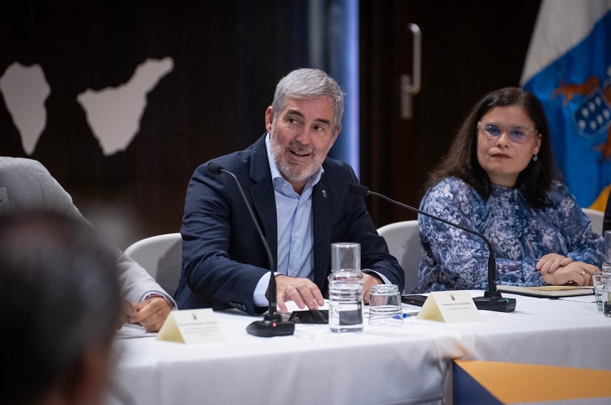 Fernando Clavijo durante su intervención en el encuentro.