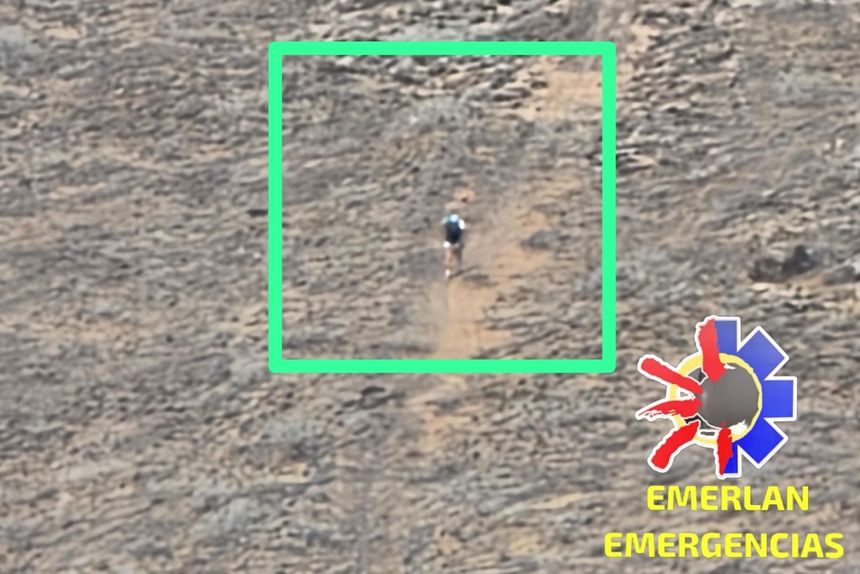 Image of the hiker provided by the EMERLAN drone.