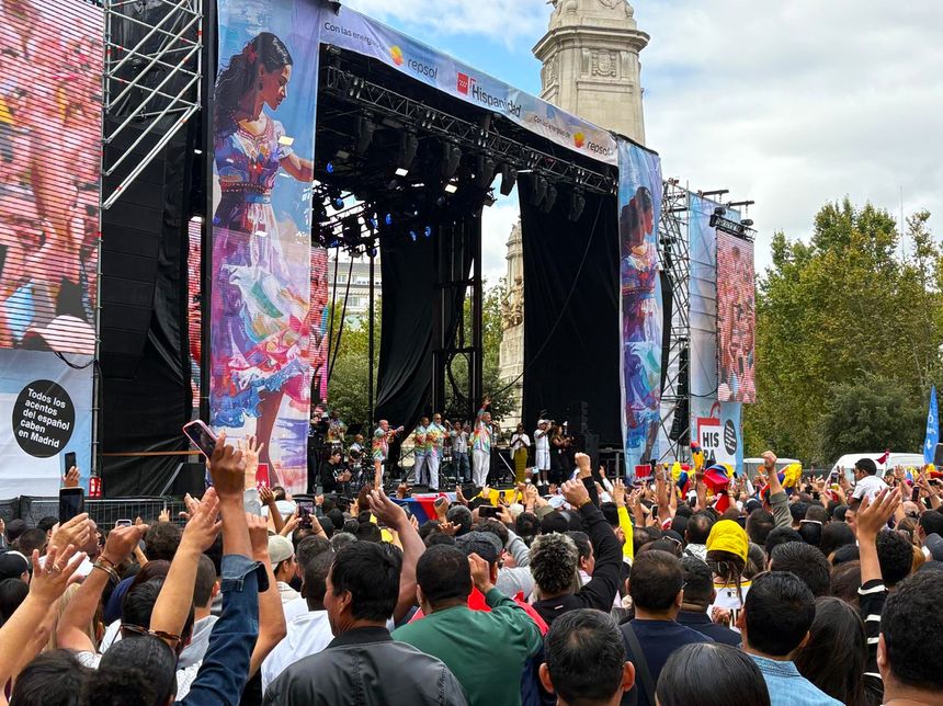 La Sonora Ponceña en la Plaza de España de Madrid
