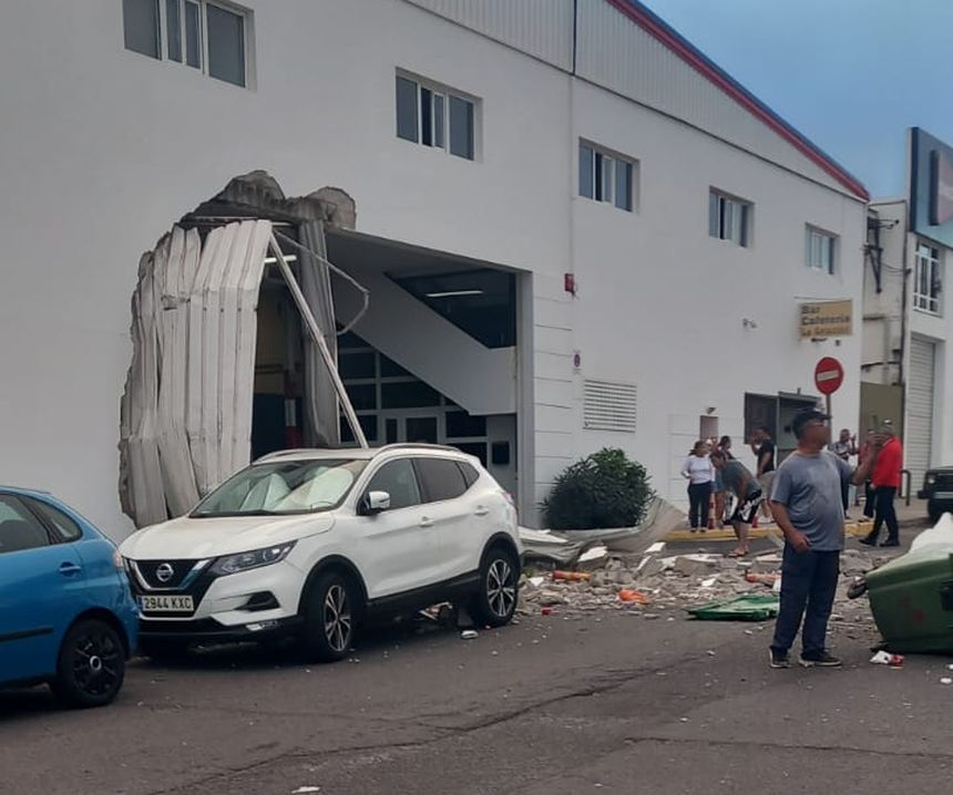 Así quedó la cochera tras el accidente