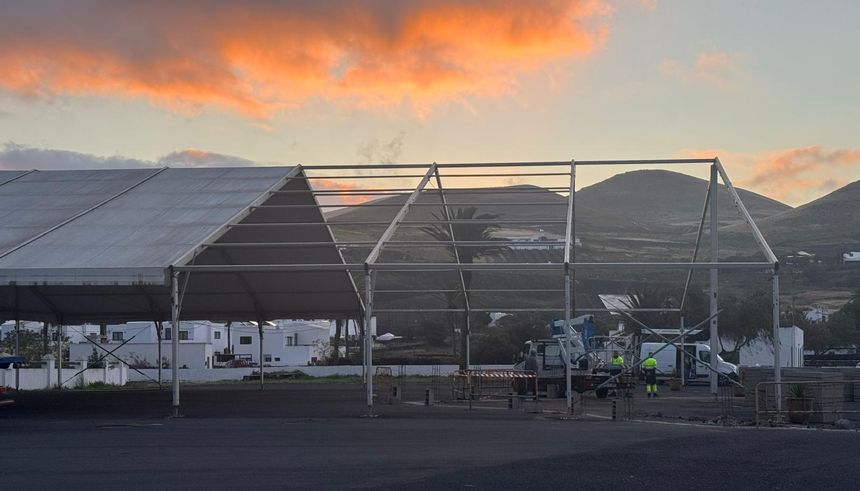 Imagen de cómo se encuentra la carpa de Uga