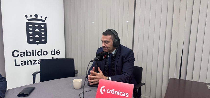 Oswaldo Betancort durante el programa realizado en la Granja Agrícola Experimental.