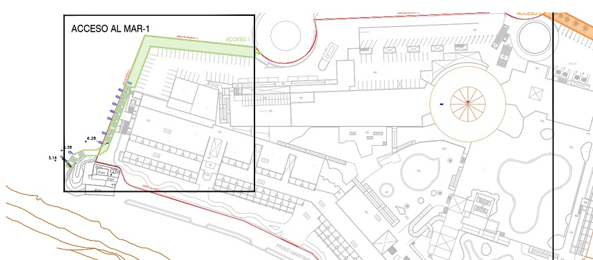 Plano de cómo quedan los accesos. 