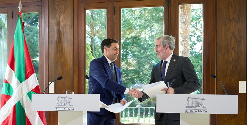 Los dos presidentes en el Palacio de Ajuria Enea.