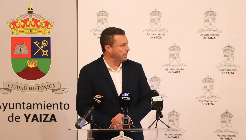 El alcalde durante la presentación.