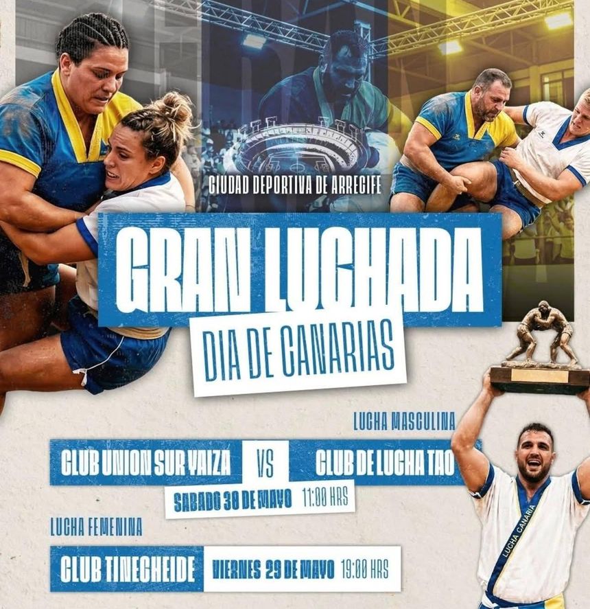 Cartel de la gran luchada que organiza el Ayuntamiento de Arrecife por el Día de Canarias