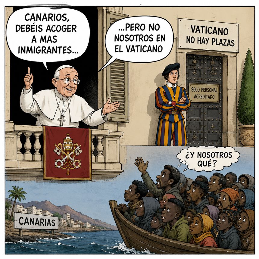 El Vaticano pide que Canarias reciba a más inmigrantes ilegales.